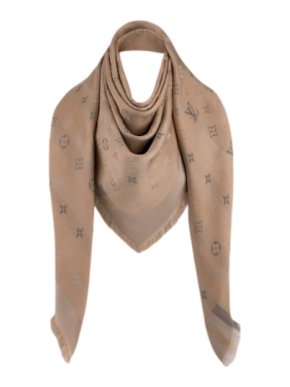 Louis Vuitton Beige So Shine Monogram Shawl