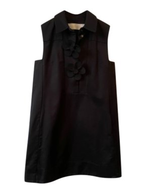 Victoria, Victoria Beckham Black Floral Applique Mini Dress