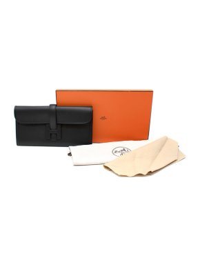 Hermes Black Swift Leather Jige Elan 29 Clutch