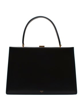 Celine Black Box Calfskin Medium Clasp Bag