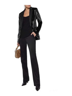 Frame Metallic Velvet Tailored Jacket