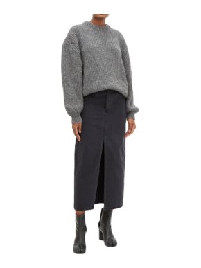 Reay Raey Slit-front denim maxi pencil skirt