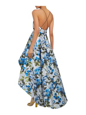 Alice+Olivia Blue Floral Joss Gown