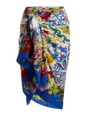 Dolce & Gabbana Sicily Print Cotton Wrap Scarf