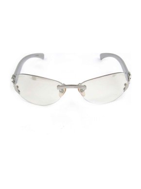 Chanel silver tone clear rimless sunglasses