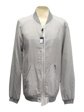 J.Lindeberg grey striped collarless jacket
