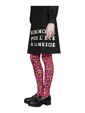 Gucci Pink Leopard Print Runway Tights