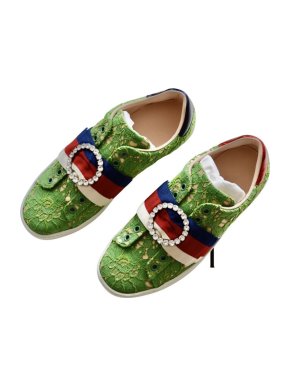 Gucci Green Lace Ace Sneakers