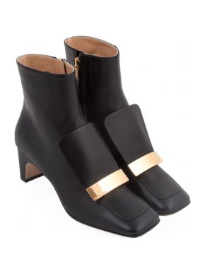 Sergio Rossi SR 1 60 Black Leather Ankle Boots