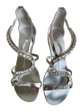 Giuseppe Zanotti crystal embellished silver sandals