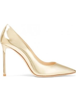 Jimmy Choo Gold Romy 100 Pumps
