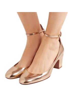 Valentino Gold Leather Tango Pumps