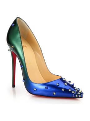 Christian Louboutin Degraspike Studded Ombré Leather Pumps