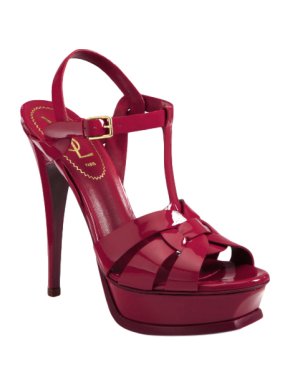 Saint Laurent Red Patent Tribute Sandals