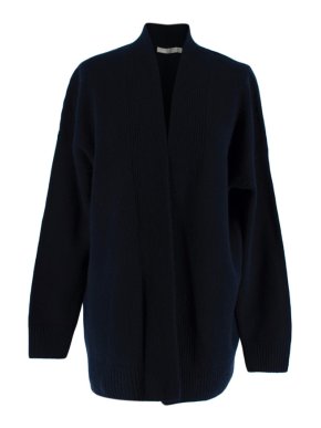 Vince Navy Knitted Cashmere Open Cardigan