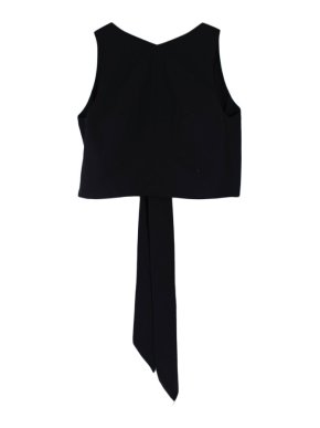 Kalita Black Saltwater tie-back cotton-poplin top 1