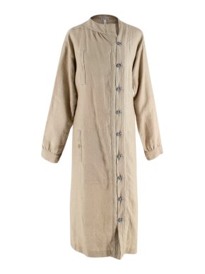 Loewe Sand Linen Long-Sleeve Maxi Dress