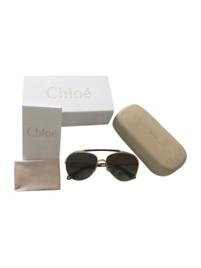 Chloe Gold Tone CE141S Aviator Sunglasses