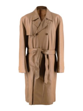 Loewe Camel Lambskin Weasel Fur Lined Belted Trench Coat