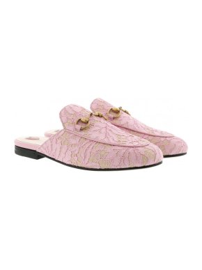 Gucci Princetown Rose Pink Lace Slipper