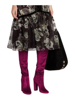 Aquazzura Cranberry Velvet So Me Over The Knee Boots