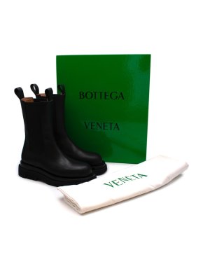 Bottega Veneta Black Leather The Lug Boots