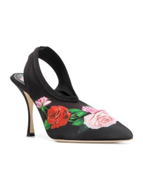 Dolce & Gabbana Floral Stretch Slingback Sandals