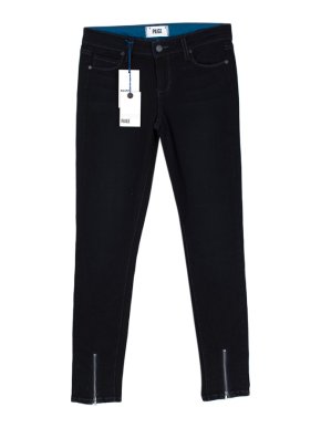 Paige Dark Blue Ankle Zip Skinny Jeans