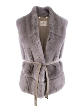 Suprema Grey Rabbit Fur Gilet