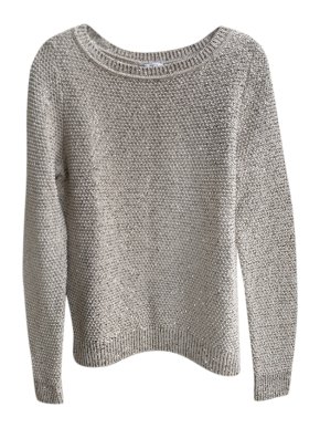 Oscar De La Renta Metallic Open Knit Sequin Jumper