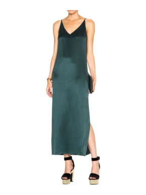 Equipment Green Silk Sandwash Slip Dress