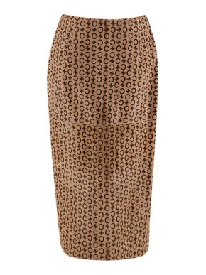 Celine Camel Pony Hair Vintage Monogram Skirt