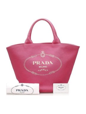 Prada Pink Canvas Canapa Tote
