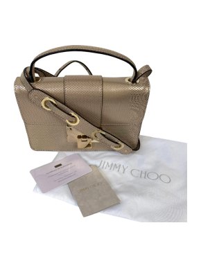Jimmy Choo Champagne Leather Rebel Crossbody Bag