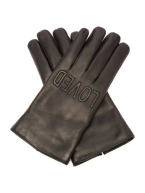 Gucci Black Leather Gucci Loved Gloves