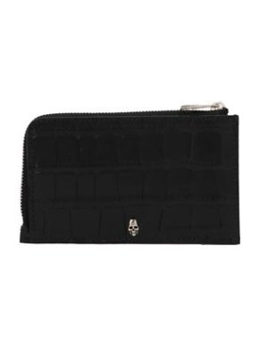 Alexander McQueen Black Croc Embossed Wallet