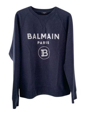 Balmain Navy Logo Sweatshirt