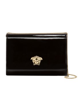 Versace Black Patent Leather Palazzo Crossbody Bag