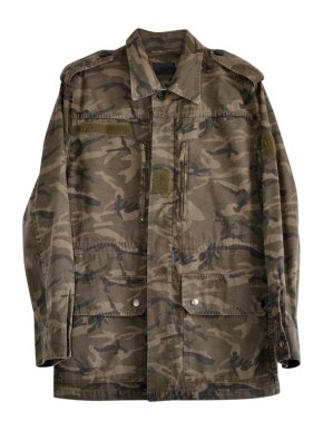 Saint Laurent Khaki Camouflage Parka