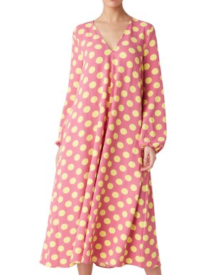 Stine Goya Pink & Yellow Polo Dot Leila Dress