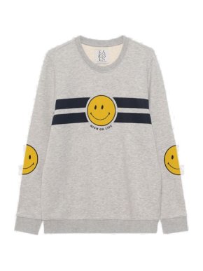 Zoe Karssen High On Life Smiley Grey Sweatshirt