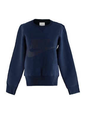 Nike Blue Cotton & Wool Neoprene & Knit Navy Sweater