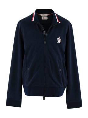 Moncler Grenoble Navy Cotton Jersey Bomber Jacket