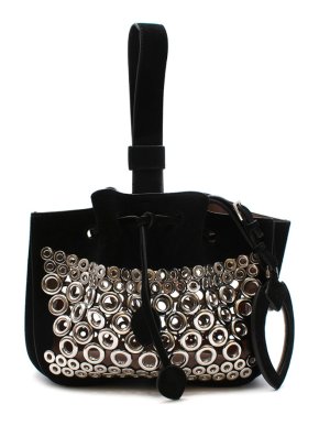 Alaia Black Suede Rose-Marie Bracelet Bag