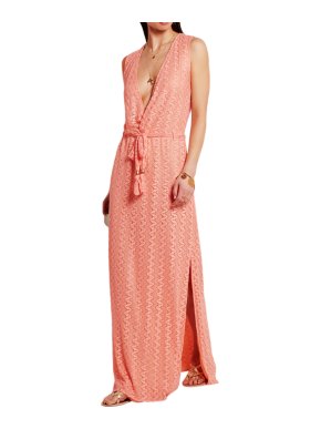 Melissa Odabash peach crocheted maxi dress