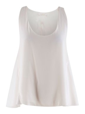 Chloe Ivory Silk Flared Tank Top