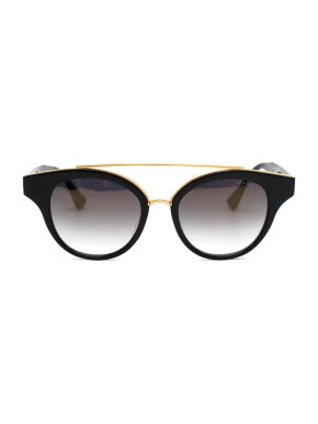 Dita Medina Black & Gold Round Frame Sunglasses