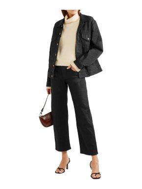 Khaite Black Cotton Denim Wendell Jeans