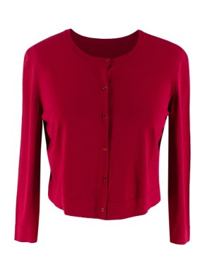 Alaia Red Knit Cropped Cardigan