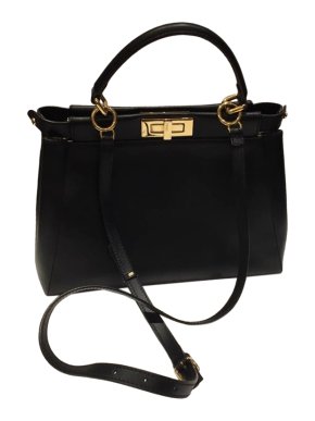 Fendi Black Leather Medium Peekaboo Bag